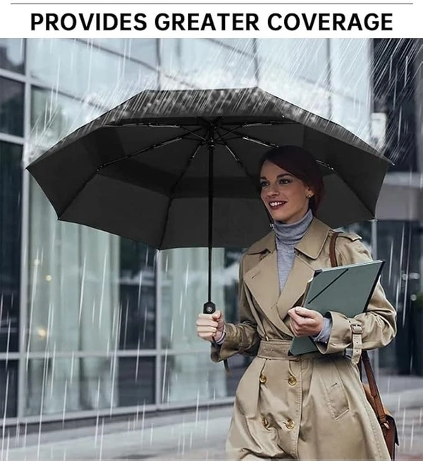 AUTOMATIC UMBRELLA,Mini Folding Windproof & Compact Umbrella, Portable 3 Fold Umbrella, Automatic Open Close for Rain and Sun Protection,Umbrellas for rain,Windproof Umberalla Large for Man,Women-Mix Color (1068)       - Black