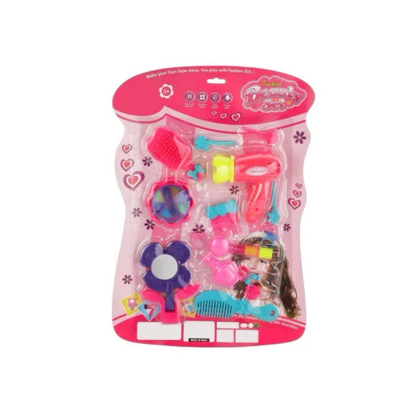 BEAUTY SET TOY CARD PACKING, Girl's Bring Along Beauty Suitcase – Multicolor Makeup Vanity Toy Set(2125)