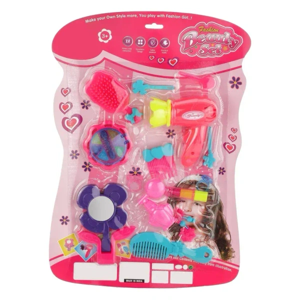 BEAUTY SET TOY CARD PACKING, Girl's Bring Along Beauty Suitcase – Multicolor Makeup Vanity Toy Set(2125)