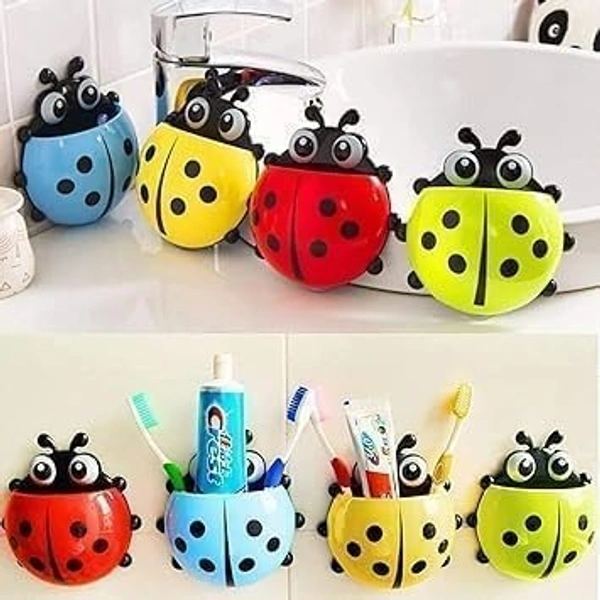 LADYBUG TOOTHBRUSH HOLDER l "Wall Mount Brush Holder  Space-Saving Bathroom Organizer" (1987)