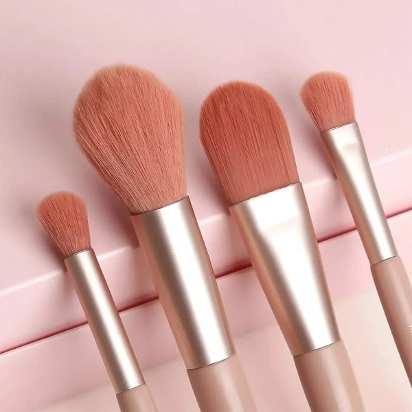 8PCS MAKEUP BRUSH SET - 8PCS Makeup Brush Set  Soft & Premium Synthetic Bristles, Foundation, Blush, Eyeshadow, Contour & Powder Brushes  Professional & Beginner-Friendly (2018) - Pink