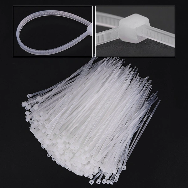 CABLE TIE 10INCH, Nylon Cable Zip Ties 100pcs – 10 Inch (4x250mm) White Heavy-Duty Self-Locking Wire Organizer for Home, Office & Industrial Use(2494)