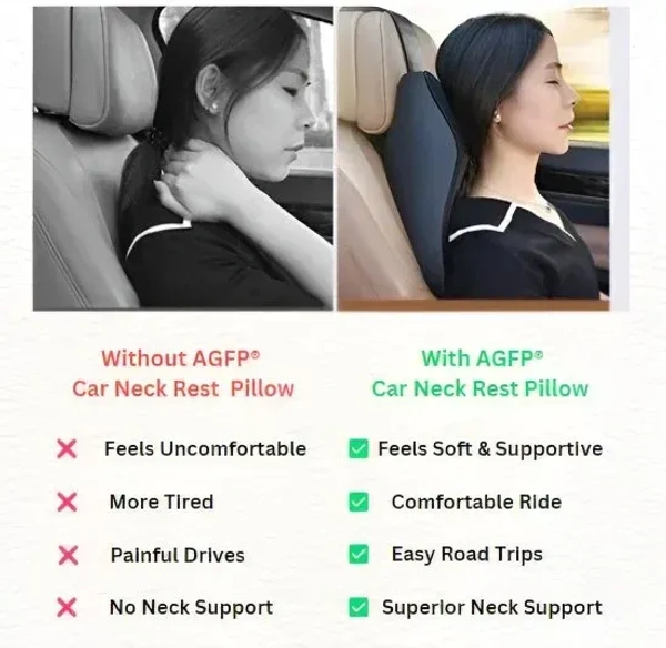 "MEMORY FOAM PILLOW - Memory Foam Car Head Rest Neck Pillow Automotive" (2000) - Black