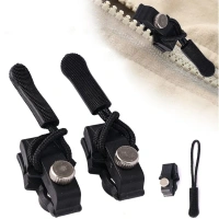 6PCS ZIPPER SLIDER - "Portable Universal Detachable Zipper Slider (6 Pc / Medium)" (1994) - Black