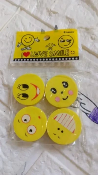 4PCS SMILE ERASER SET, 4PCS Smile Eraser Set – Fun & Efficient Erasing for Kids & Students (1434)