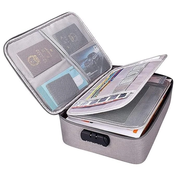 DOCUMENT ORGANIZER BAG - "Multilayer Waterproof Document Organizer Bag with Lock - Safeguard Your Important Documents in Style" (1822)