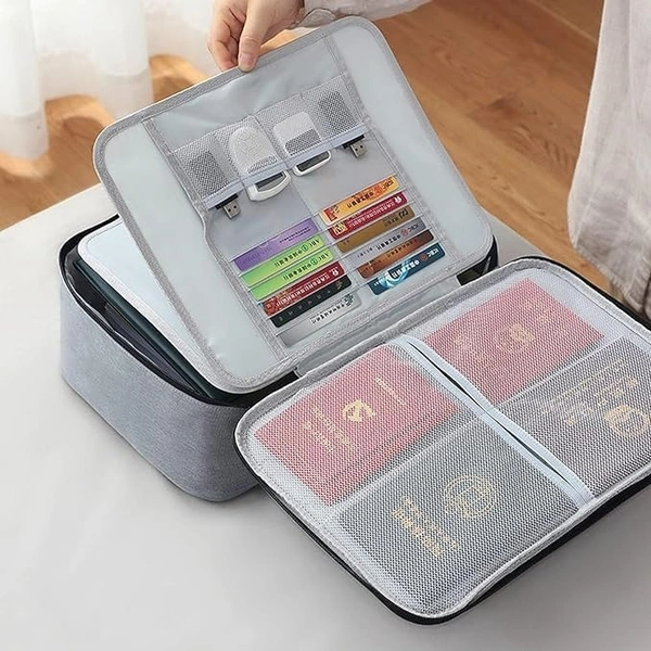 DOCUMENT ORGANIZER BAG - "Multilayer Waterproof Document Organizer Bag with Lock - Safeguard Your Important Documents in Style" (1822)