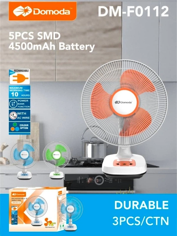 DOMODA 12" FAN, DOMODA 12" Rechargeable Fan | Portable & Energy-Efficient Cooling Fan for Home, Office & Travel(2662)