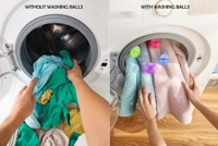 4PCS WASHING MACHINE BALL Washing Machine Dryer Cleaning Soften Clothes Wash Ball/Laundry Drying Plastic Balls Reusable Dryer Balls - Random Colors (Pack of 4) (512)