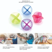 4PCS WASHING MACHINE BALL Washing Machine Dryer Cleaning Soften Clothes Wash Ball/Laundry Drying Plastic Balls Reusable Dryer Balls - Random Colors (Pack of 4) (512)