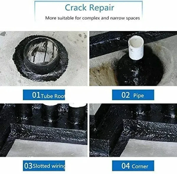 LEAK FILLER SPRAY 450ML Waterproof Leak Filler Spray | Rubber Flex Repair & Sealant Crack Hole Spray | Leak Proof Spray (Pack of 1, 450ml, Black)