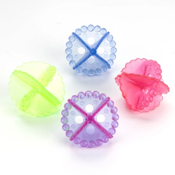 4PCS WASHING MACHINE BALL Washing Machine Dryer Cleaning Soften Clothes Wash Ball/Laundry Drying Plastic Balls Reusable Dryer Balls - Random Colors (Pack of 4)