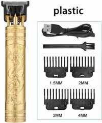 VINTAGE T9 TRIMMER T9 Plastic Body Electric Hair Trimmer Rechargeable Cordless Low Noise Hair Clipper Hair Cutting Tool for Children Adult (1656) - Flax