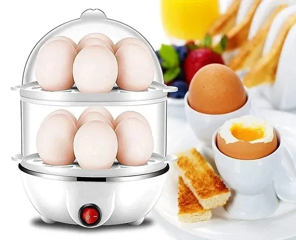 DUAL EGG POACHER -  Electric 2-Layer Egg Boiler for Perfect Poached Eggs" (1736)