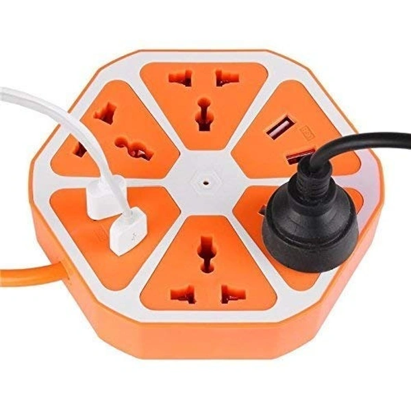 HEXAGON USB BOARD - "Hexagon Socket Power Strip With Usb Charger | 4-Outlet With 4-Usb Power Socket Extension Board With Cord| Mobile Charging Usb Power Hub" (2025)