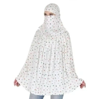 WOMEN SCARF l Cotton Innovative Stylish Pattern Fancy Scarf With Sun Protection Cover Face Cotton Driving Scarf for Women and Girls - White with Print