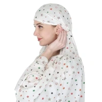 WOMEN SCARF l Cotton Innovative Stylish Pattern Fancy Scarf With Sun Protection Cover Face Cotton Driving Scarf for Women and Girls - White with Print