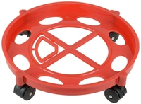 shop99 GAS CYLINDER TROLLY ROUND - "Heavy Quality Premium Plastic 360 Degree Rotate Multi Color Gas Trolley with Wheel" (213) - Red