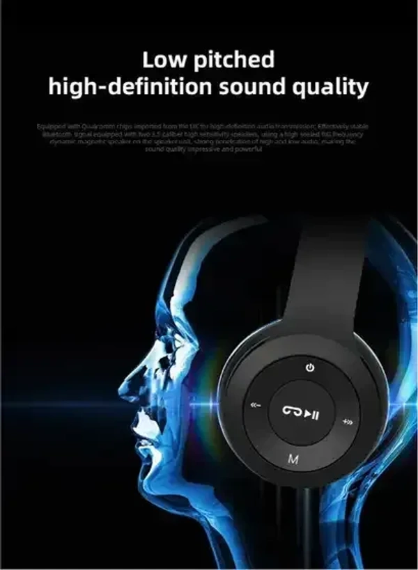 WIRELESS BT HEADPHONE, Wireless Bluetooth Headset with FM Radio & SD Card Slot – On-Ear Stereo Headphones, Multi-Color, Built-in Mic(279)