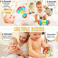 INNOVI TOY DUMBEL, Innovi Colorful Dumbbell Rattle Toy for Babies | Safe Non-Toxic Newborn & Toddler Rattle(936)