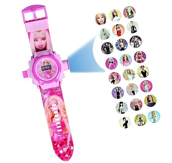 PROJECTOR WATCH, for Kids Kids Edition Spiderman/Barbie/Ben 10 / Marvel Avengers Digital Watch with 24 Image Projection (Boys & Girls)   (736)  - Barbie