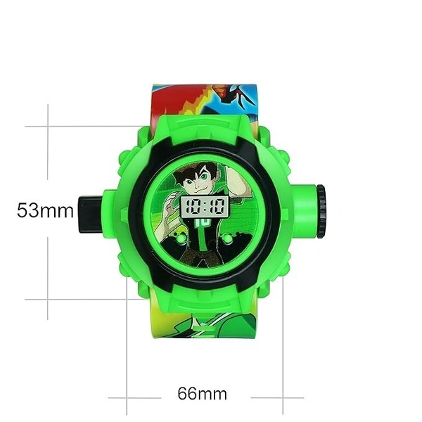 PROJECTOR WATCH, for Kids Kids Edition Spiderman/Barbie/Ben 10 / Marvel Avengers Digital Watch with 24 Image Projection (Boys & Girls)(736) - Ben10