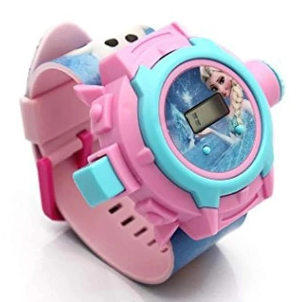 PROJECTOR WATCH, for Kids Kids Edition Spiderman/Barbie/Ben 10 / Marvel Avengers Digital Watch with 24 Image Projection (Boys & Girls)(736) - Frozen