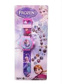 PROJECTOR WATCH, for Kids Kids Edition Spiderman/Barbie/Ben 10 / Marvel Avengers Digital Watch with 24 Image Projection (Boys & Girls)(736) - Frozen