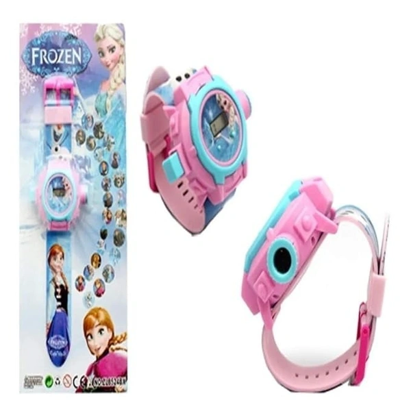 PROJECTOR WATCH, for Kids Kids Edition Spiderman/Barbie/Ben 10 / Marvel Avengers Digital Watch with 24 Image Projection (Boys & Girls)(736) - Frozen