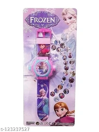 PROJECTOR WATCH, for Kids Kids Edition Spiderman/Barbie/Ben 10 / Marvel Avengers Digital Watch with 24 Image Projection (Boys & Girls)(736) - Frozen
