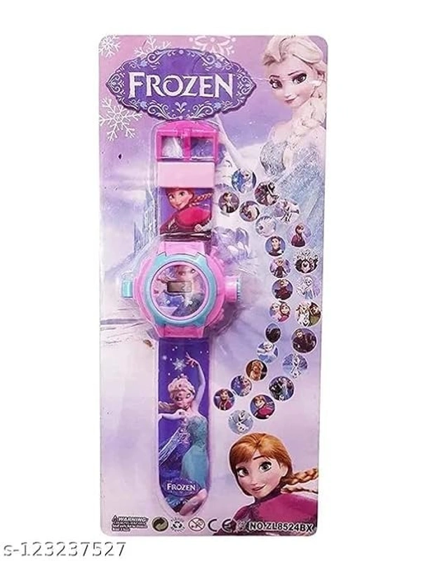 PROJECTOR WATCH, for Kids Kids Edition Spiderman/Barbie/Ben 10 / Marvel Avengers Digital Watch with 24 Image Projection (Boys & Girls)(736) - Frozen