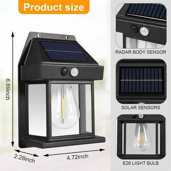 SOLAR WALL LAMP -  Outdoor Waterproof LED Wall Light" (1351)