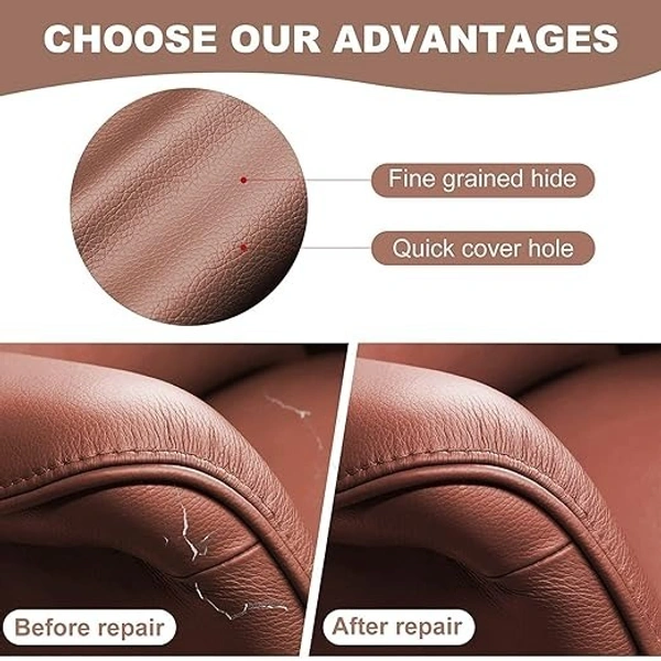 Leather Repair Patch 30 cm x 60 cm,  Leather Repair Patch – 30cm x 60cm | Self-Adhesive & Durable Fix for Furniture, Car Seats & More (1861a) - Copper Rust