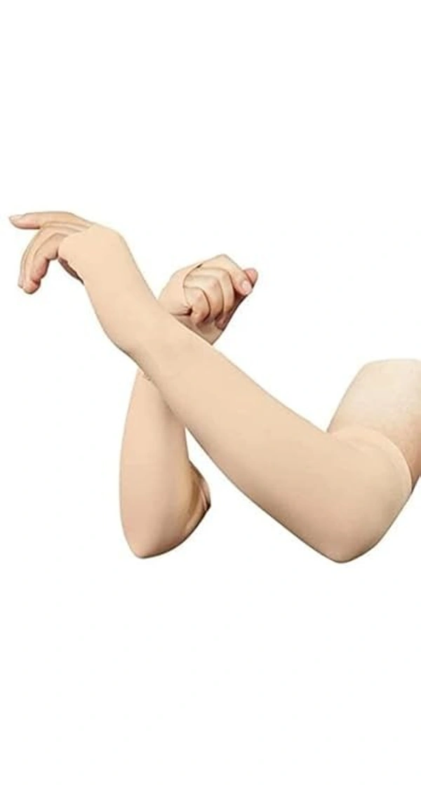 LETS SLIM HAND SLEEVS, Let’s Slim Hand Sleeves – UV Protection & Compression Fit(380) - Peach Cream