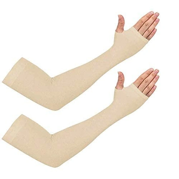 LETS SLIM HAND SLEEVS, Let’s Slim Hand Sleeves – UV Protection & Compression Fit(380) - Peach Cream