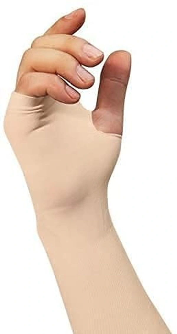 LETS SLIM HAND SLEEVS, Let’s Slim Hand Sleeves – UV Protection & Compression Fit(380) - Peach Cream