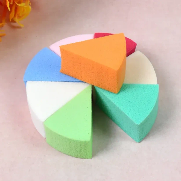 8PCS MAKEUP SPONGE l Makeup Sponge Triangle Shaped Mix Colour Cosmetic Puff (8 Pcs Set)