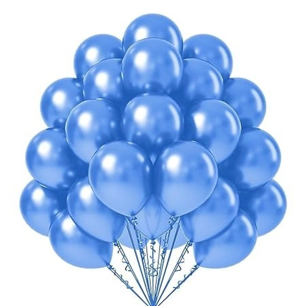 BIRTHDAY BALOONS, Metallic Color Shining Balloons For Birthday, Anniversary, Engagement, Baby Shower, Welcome Party & All Festivals(800) - Blue, Pack of 20