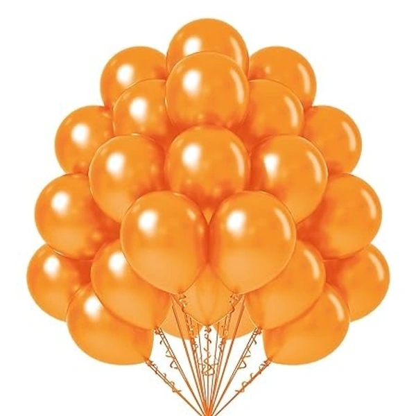 BIRTHDAY BALOONS, Metallic Color Shining Balloons For Birthday, Anniversary, Engagement, Baby Shower, Welcome Party & All Festivals(800) - Organe, Pack of 20