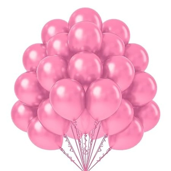 BIRTHDAY BALOONS, Metallic Color Shining Balloons For Birthday, Anniversary, Engagement, Baby Shower, Welcome Party & All Festivals(800) - Pink, Pack of 20