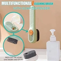 LIQUID DISPENSER BRUSH, Shoe Cleaning Brush with Soap Dispenser – Soft Bristle Scrub Brush for Shoes, Clothes & Household Cleaning