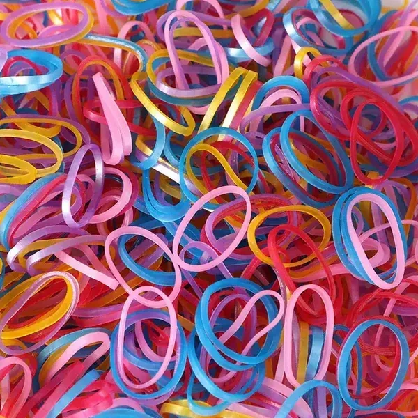 0.75 INCH NYLON RUBBER 100G, Multicolor Rubber Bands (Elastic & Reusable, Office & Home), Hair accessories 0.75 inch (2377)