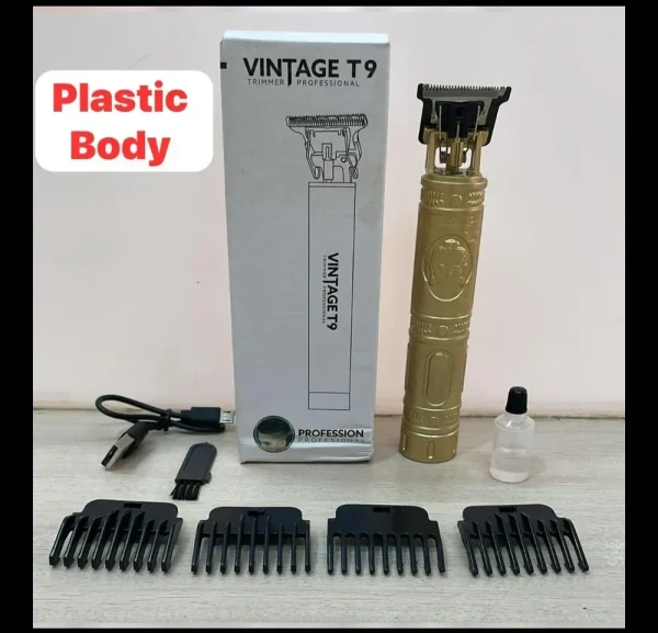 VINTAGE T9 TRIMMER T9 Electric Hair Trimmer Rechargeable Cordless Low Noise Hair Clipper Hair Cutting Tool for Children Adult - Flax