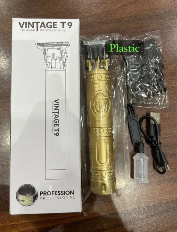 VINTAGE T9 TRIMMER T9 Electric Hair Trimmer Rechargeable Cordless Low Noise Hair Clipper Hair Cutting Tool for Children Adult - Flax