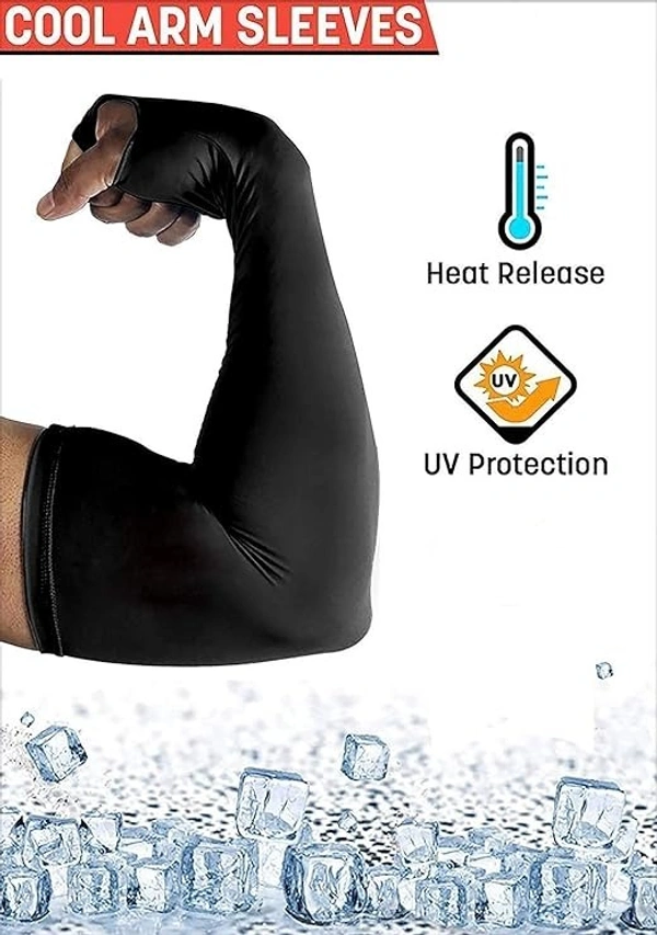 PRO RIDER HAND SLEEVES, Pro-Rider Cooling Arm Sleeves for Men, Women & Teenagers UV Sun Protection Hand Sleeves with Thumb Breathable (1869) - Black
