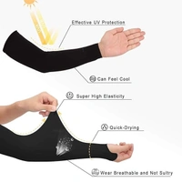 PRO RIDER HAND SLEEVES, Pro-Rider Cooling Arm Sleeves for Men, Women & Teenagers UV Sun Protection Hand Sleeves with Thumb Breathable (1869) - Black