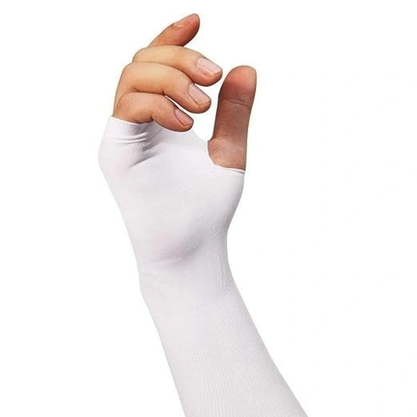 PRO RIDER HAND SLEEVES, Pro-Rider Cooling Arm Sleeves for Men, Women & Teenagers UV Sun Protection Hand Sleeves with Thumb Breathable (1869) - White, Pack of 1 Pair