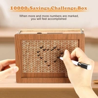 WOODEN PIGGY BANK l Money/Piggy Bank, Money Box, Coin Box with Carved Design for Kids/Children, Savings Challenge Box, Cashbox,Cash Vault Wooden Savings Box,Wooden Coin Piggy Bank (2053)