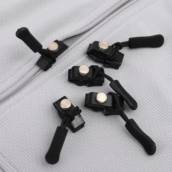 6PCS ZIPPER SLIDER - "Portable Universal Detachable Zipper Slider (6 Pc / Medium)" (1994) - Black