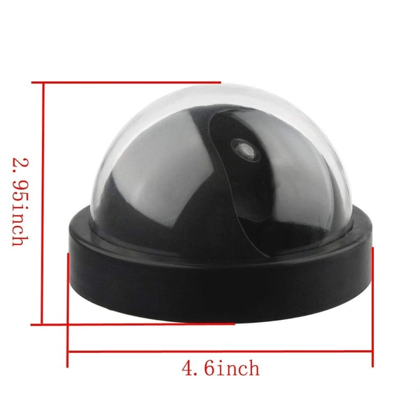 DUMMY CAMERA l Black Dome Fake Security Camera  Realistic Dummy CCTV with Flashing Red LED for Indoor & Outdoor Use (330) - Black